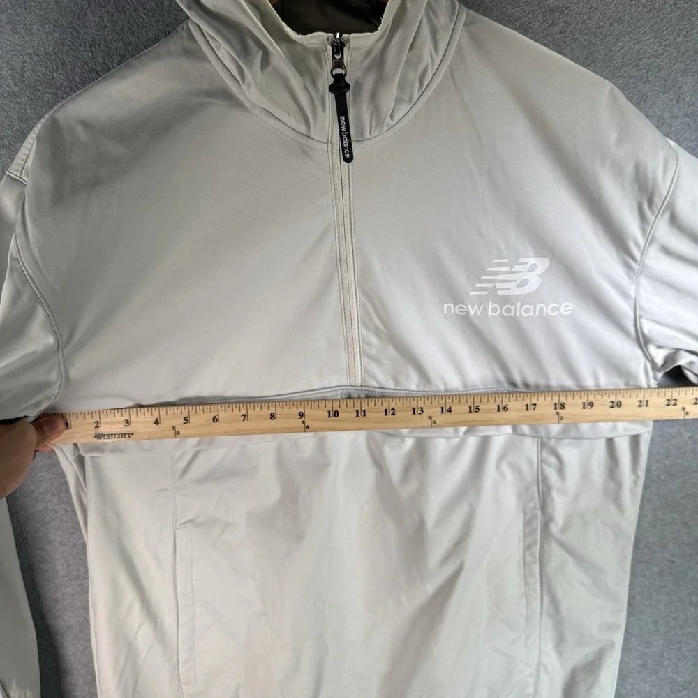 New Balance Men's All Motion 1/2 Zip Windbreaker Jacket Hooded Gray Size Large